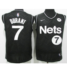 Brooklyn Nets #7 Kevin Durant Black Nike Swingman 2021 Earned Edition Stitched Jersey With Sponsor Logo