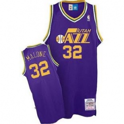 Jersey Utah Jazz #32 Karl Malone purple Road Throwback
