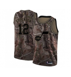 Utah Jazz #12 John Stockton Swingman Camo Realtree Collection NBA Jersey