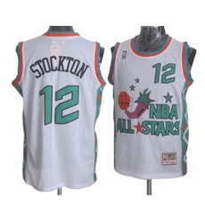 Utah Jazz #12 John Stockton Swingman White 1996 All Star Throwback Basketball Jersey