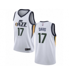 Utah Jazz #17 Ed Davis Swingman White Basketball Jersey - Association Edition