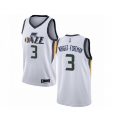 Utah Jazz #3 Justin Wright-Foreman Swingman White Basketball Jersey - Association Edition