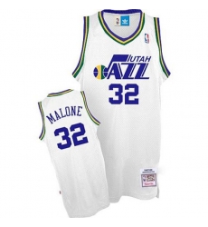 Utah Jazz #32 Karl Malone Swingman White Throwback NBA Jerseys