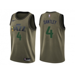 Utah Jazz #4 Adrian Dantley Green Salute to Service NBA Swingman Jersey