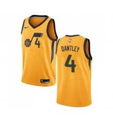 Utah Jazz #4 Adrian Dantley Swingman Gold Basketball Jersey Statement Edition