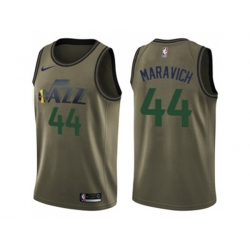 Utah Jazz #44 Pete Maravich Green Salute to Service NBA Swingman Jersey
