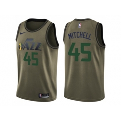 Utah Jazz #45 Donovan Mitchell Green Salute to Service NBA Swingman Jersey