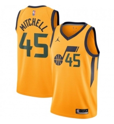Utah Jazz #45 Donovan Mitchell Jordan Brand Gold 2020-21 Swingman Jersey