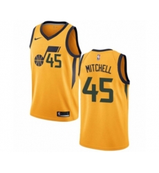 Utah Jazz #45 Donovan Mitchell Swingman Gold NBA Jersey Statement Edition