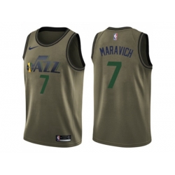 Utah Jazz #7 Pete Maravich Green Salute to Service NBA Swingman Jersey