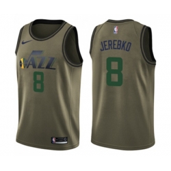Utah Jazz #8 Jonas Jerebko Swingman Green Salute to Service NBA Jersey