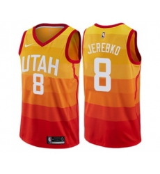 Utah Jazz #8 Jonas Jerebko Swingman Orange NBA Jersey - City Edition