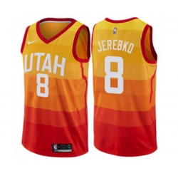 Utah Jazz #8 Jonas Jerebko Swingman Orange NBA Jersey - City Edition