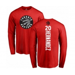 Toronto Raptors #20 Dewan Hernandez Red Backer Long Sleeve T-Shirt