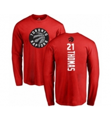 Toronto Raptors #21 Matt Thomas Red Backer Long Sleeve T-Shirt