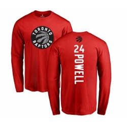 Toronto Raptors #24 Norman Powell Red Backer Long Sleeve T-Shirt