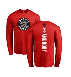 Toronto Raptors #3 OG Anunoby Red Backer Long Sleeve T-Shirt