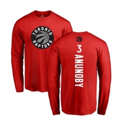 Toronto Raptors #3 OG Anunoby Red Backer Long Sleeve T-Shirt