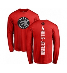 Toronto Raptors #4 Rondae Hollis-Jefferson Red Backer Long Sleeve T-Shirt