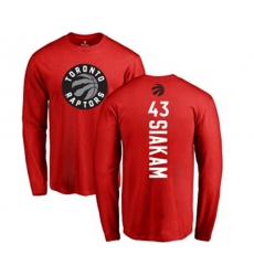 Toronto Raptors #43 Pascal Siakam Red Backer Long Sleeve T-Shirt