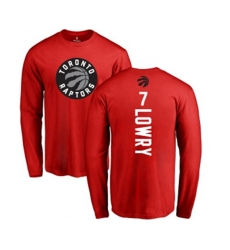 Toronto Raptors #7 Kyle Lowry Red Backer Long Sleeve T-Shirt