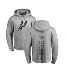 San Antonio Spurs #10 DeMar DeRozan Ash Backer Pullover Hoodie