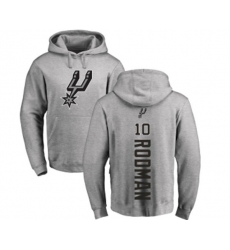 San Antonio Spurs #10 Dennis Rodman Ash Backer Pullover Hoodie