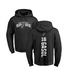 San Antonio Spurs #16 Pau Gasol Black Backer Pullover Hoodie