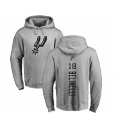 San Antonio Spurs #18 Marco Belinelli Ash Backer Pullover Hoodie