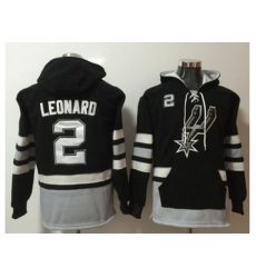 San Antonio Spurs #2 Kawhi Leonard Black Name & Number Pullover NBA Hoodie