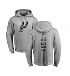 San Antonio Spurs #22 Rudy Gay Ash Backer Pullover Hoodie
