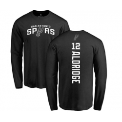 San Antonio Spurs #12 LaMarcus Aldridge Black Backer Long Sleeve T-Shirt San Antonio Spurs #12 LaMarcus Aldridge Black Backer Long Sleeve T-Shirt