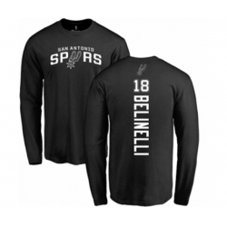 San Antonio Spurs #18 Marco Belinelli Black Backer Long Sleeve T-Shirt San Antonio Spurs #18 Marco Belinelli Black Backer Long Sleeve T-Shirt