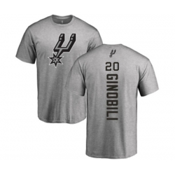 San Antonio Spurs #20 Manu Ginobili Ash Backer T-Shirt San Antonio Spurs #20 Manu Ginobili Ash Backer T-Shirt