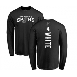 San Antonio Spurs #4 Derrick White Black Backer Long Sleeve T-Shirt San Antonio Spurs #4 Derrick White Black Backer Long Sleeve T-Shirt