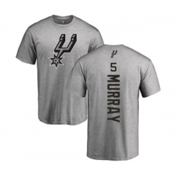 San Antonio Spurs #5 Dejounte Murray Ash Backer T-Shirt San Antonio Spurs #5 Dejounte Murray Ash Backer T-Shirt