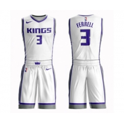 Sacramento Kings #3 Yogi Ferrell Swingman White Basketball Suit Jersey - Association Edition Sacramento Kings #3 Yogi Ferrell Swingman White Basketball Suit Jersey - Association Edition