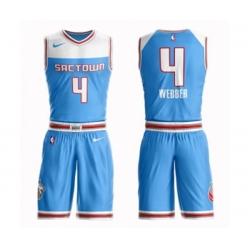 Sacramento Kings #4 Chris Webber Swingman Blue Basketball Suit Jersey - City Edition Sacramento Kings #4 Chris Webber Swingman Blue Basketball Suit Jersey - City Edition