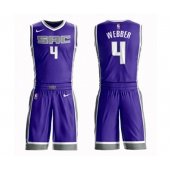 Sacramento Kings #4 Chris Webber Swingman Purple Basketball Suit Jersey - Icon Edition