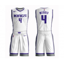 Sacramento Kings #4 Chris Webber Swingman White Basketball Suit Jersey - Association Edition Sacramento Kings #4 Chris Webber Swingman White Basketball Suit Jersey - Association Edition