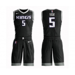 Sacramento Kings #5 DeAaron Fox Swingman Black Basketball Suit Jersey Statement Edition Sacramento Kings #5 DeAaron Fox Swingman Black Basketball Suit Jersey Statement Edition