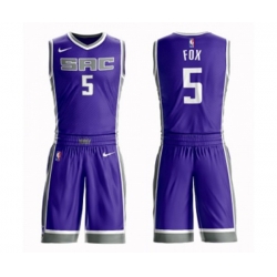 Sacramento Kings #5 DeAaron Fox Swingman Purple Basketball Suit Jersey - Icon Edition