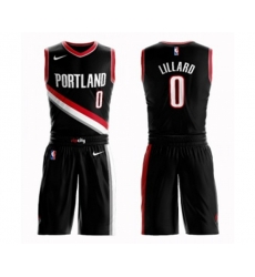 Portland Trail Blazers #0 Damian Lillard Swingman Black Basketball Suit Jersey - Icon Edition