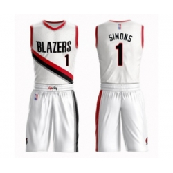Portland Trail Blazers #1 Anfernee Simons Swingman White Basketball Suit Jersey - Association Edition Portland Trail Blazers #1 Anfernee Simons Swingman White Basketball Suit Jersey - Association Edition