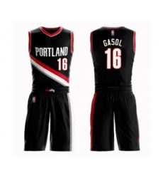 Portland Trail Blazers #16 Pau Gasol Swingman Black Basketball Suit Jersey - Icon Edition