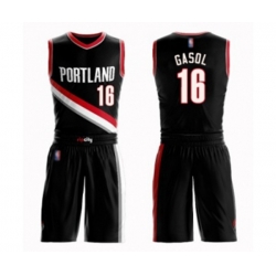 Portland Trail Blazers #16 Pau Gasol Swingman Black Basketball Suit Jersey - Icon Edition