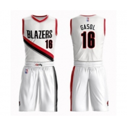 Portland Trail Blazers #16 Pau Gasol Swingman White Basketball Suit Jersey - Association Edition Portland Trail Blazers #16 Pau Gasol Swingman White Basketball Suit Jersey - Association Edition