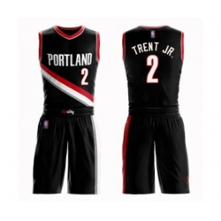 Portland Trail Blazers #2 Gary Trent Jr. Swingman Black Basketball Suit Jersey - Icon Edition