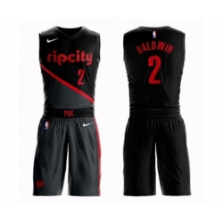 Portland Trail Blazers #2 Wade Baldwin Swingman Black Basketball Suit Jersey - City Edition Portland Trail Blazers #2 Wade Baldwin Swingman Black Basketball Suit Jersey - City Edition