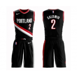 Portland Trail Blazers #2 Wade Baldwin Swingman Black Basketball Suit Jersey - Icon Edition